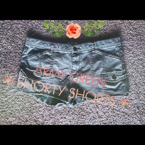 Army Green Shorty Shorts
